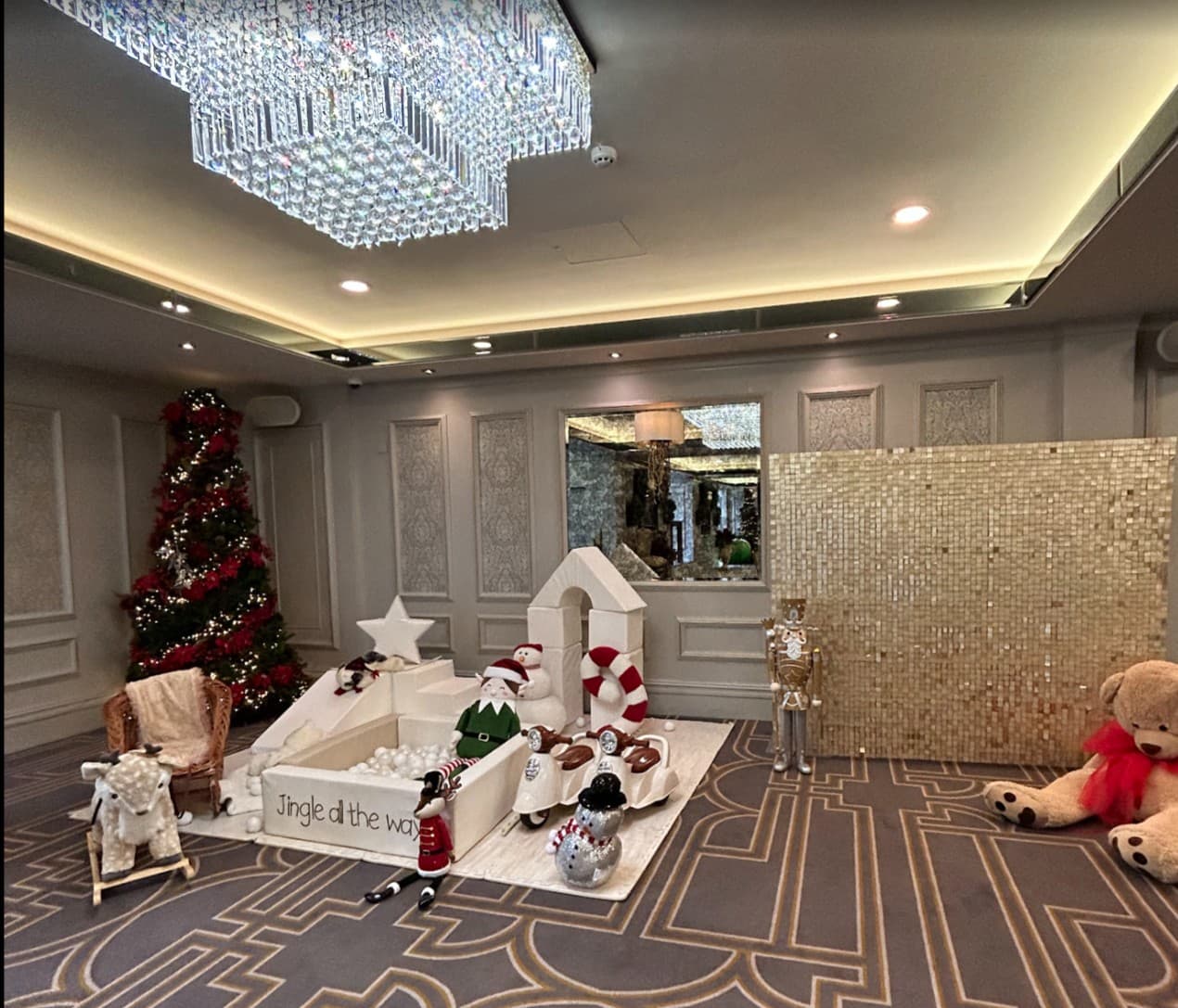 Christmas Soft Play Party with Gold Back Drop